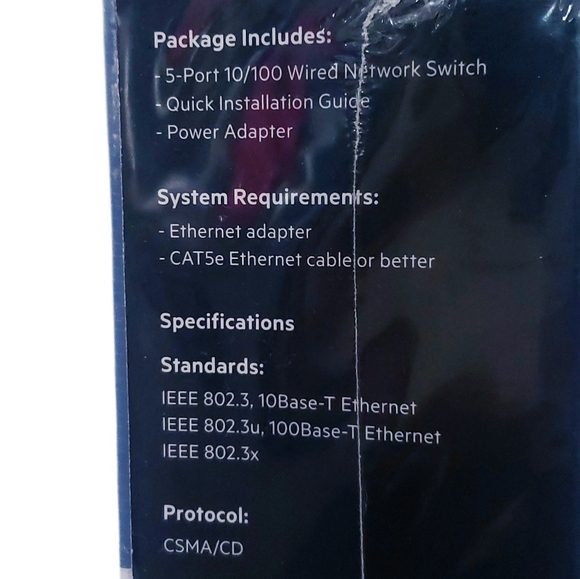 Belkin 5-Port 10/100 Mbps Wired Network Ethernet Switch F4G0500 New Sealed - Picture 8 of 12